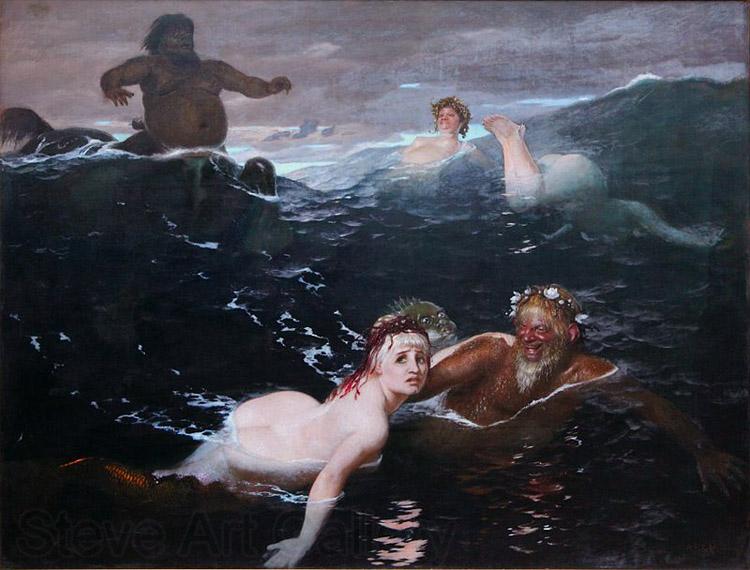 Arnold Bocklin The Waves (mk09) Norge oil painting art